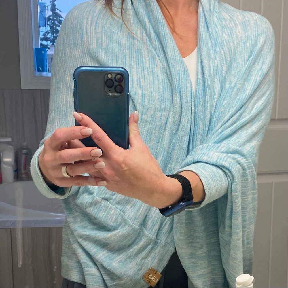 Land & Sea West Coast Apparel The Second Chance Cardigan Teal Aqua Shrug Stripes